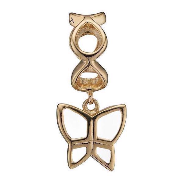 Image of Butterfly Love forgyldt Collect læderarmbånds charm smykke fra Christina Collect